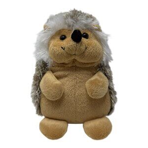 Frankford Hedgehog Gray Tan Plush Stuffed Animal Toy Fuzzy Happy Smiling 7 in